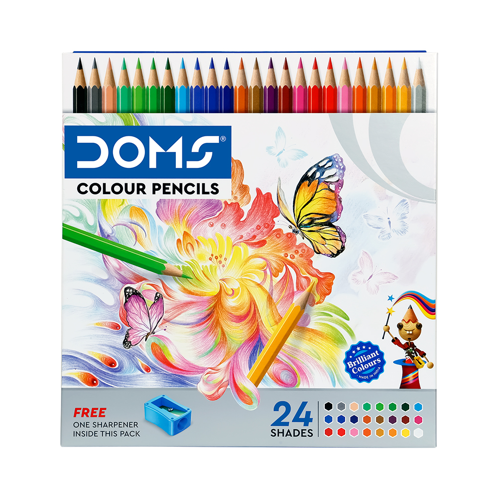 DOMS 12 x MULITCOLOUR Colouring Pencils Drawing Sketching Shading School  Home | eBay