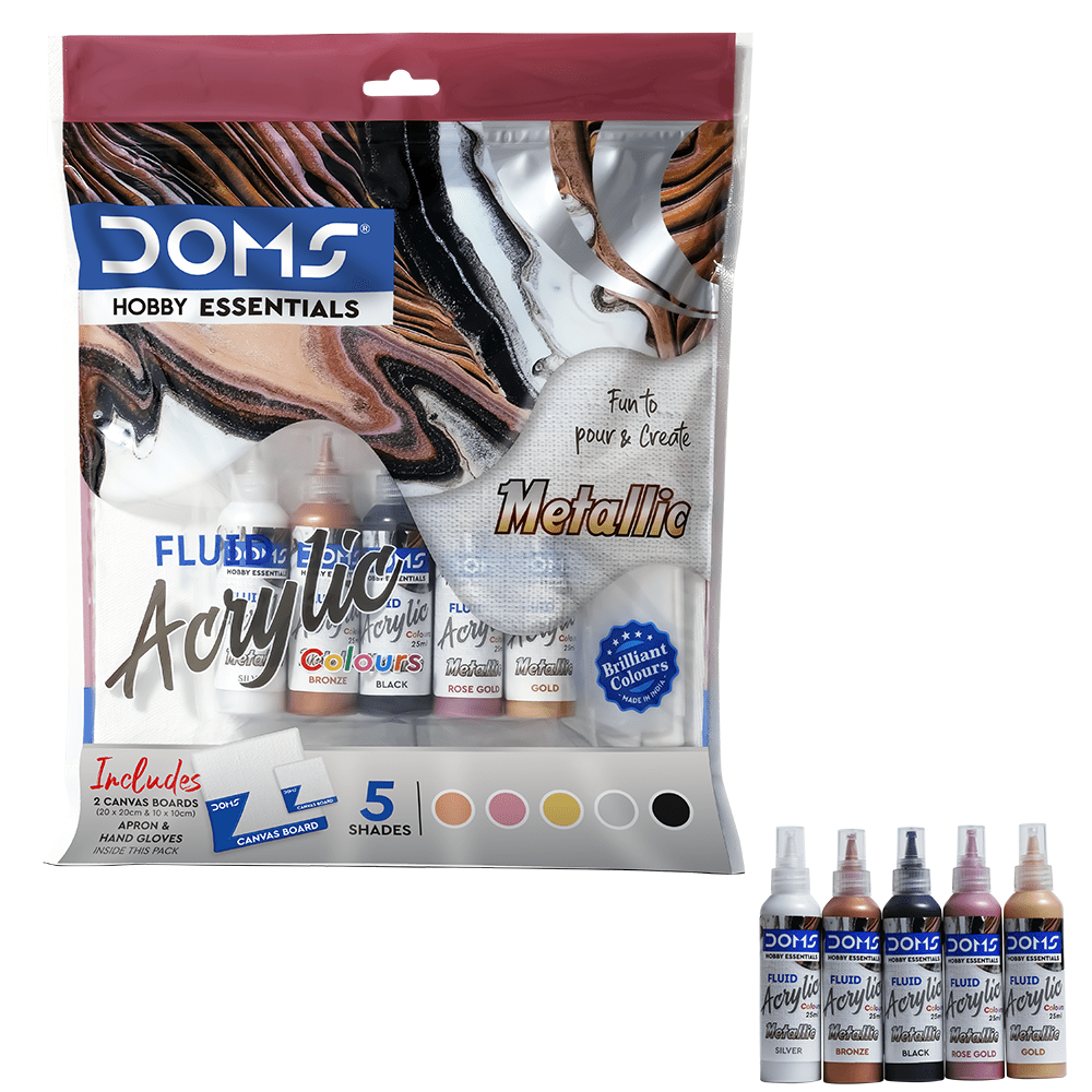 DOMS Metallic Fluid Acrylic Painting Set - Acrylic