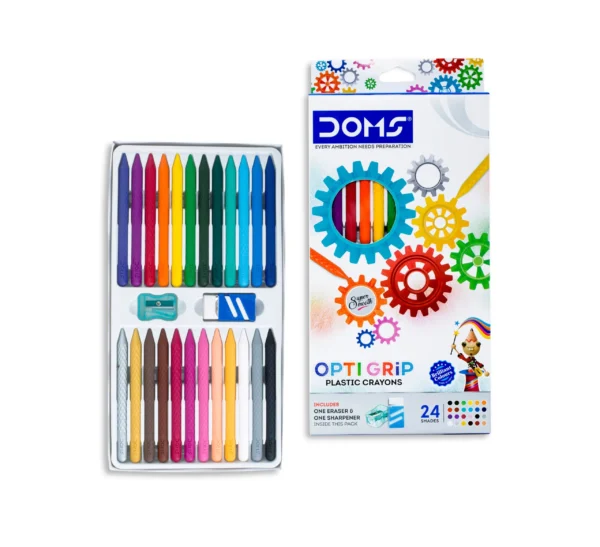 DOMS Opti Grip Plastic Crayons - Image 4