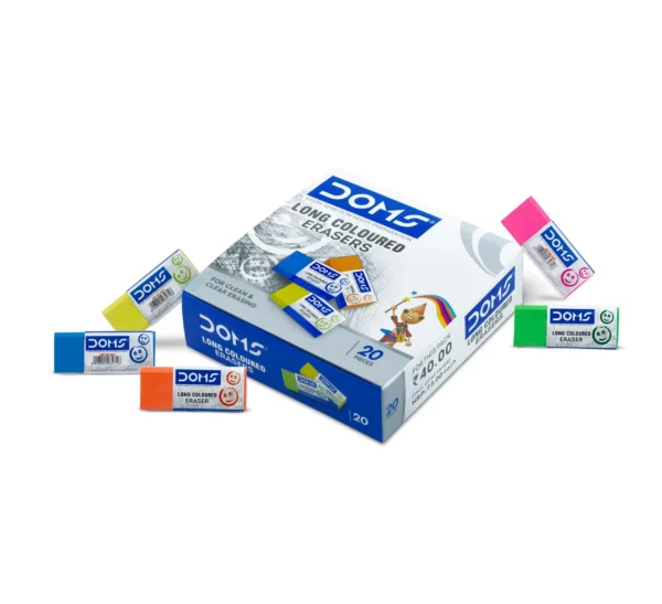DOMS LONG COLOURED ERASERS