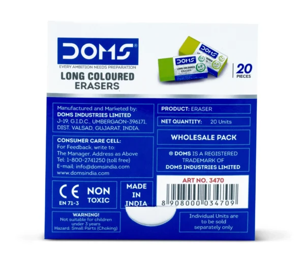 DOMS LONG COLOURED ERASERS - Image 4