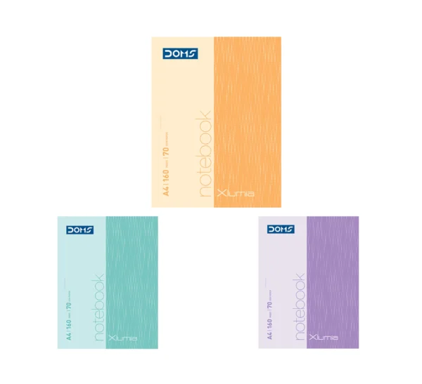 DOMS Xlumia Colour Single line Wiro Ruled Notebook- A5