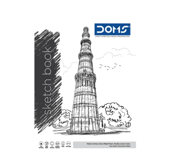 DOMS Sketch Book Wiro- 110 GSM Paper – 21×29.7 Cm
