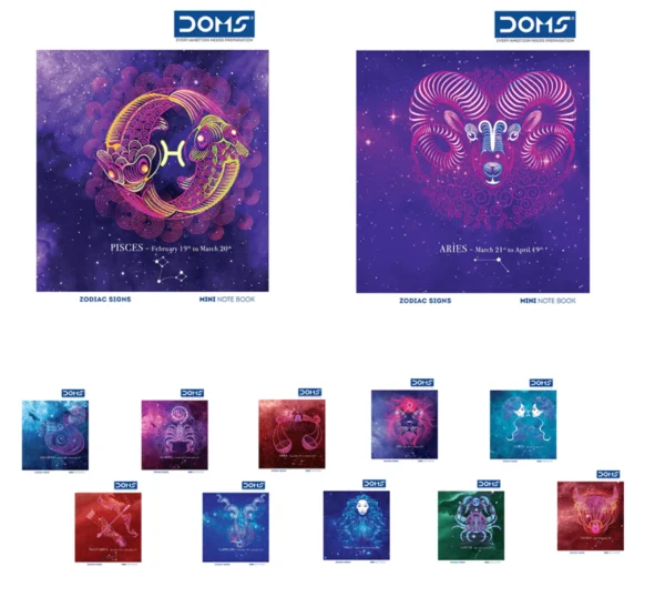DOMS Mini Single Line Notebook (Abstract Series)