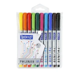 DOMS F9 Liner Pens (10 Assorted Shades)