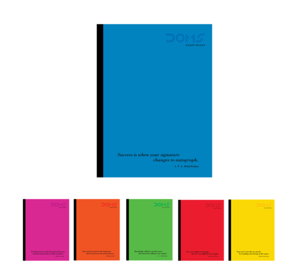 DOMS Premium Range Unruled- 24 x 18Cm Notebook(Neon Series) – 100 Pages