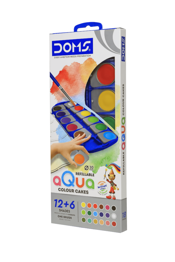 DOMS Refillable Aqua Cakes 12+6 Shades - Image 2