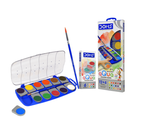 DOMS Refillable Aqua Cakes 12+6 Shades